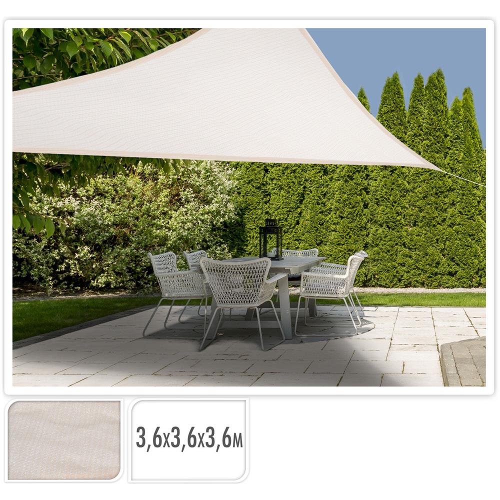Telo Ombreggiante Triangolo Crema 3,6x3,6m - Foto 3