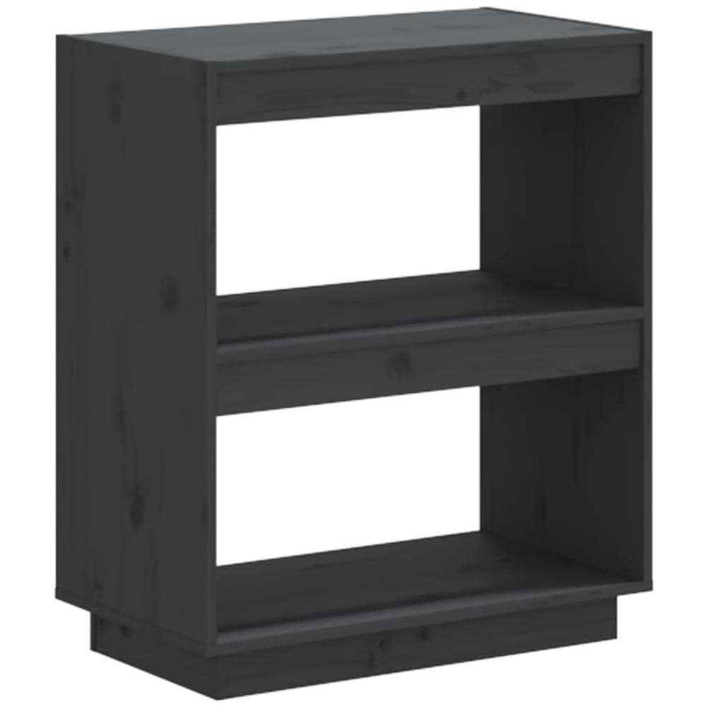 Libreria Grigia 60x35x71 Cm In Legno Massello Di Pino - Foto 2