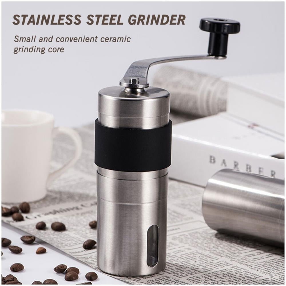 INLAW Silver Coffee Grinder Mini In Acciaio Inox Manuale Manuale A Mano Fatti A Mano Chicco Di Caffè Macinata Mulino Cucina Cucine Per Utensili Da Cucina | Smerigliatrici Elettrici Per Caffè NA11404