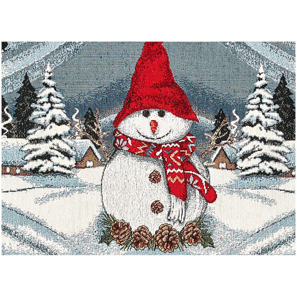 Tovaglia Centrino Runner Tavolo Fantasie Natalizie Centrotavola Cinigliato Made Italy 40x180 Pupazzo Di Neve - Foto 5