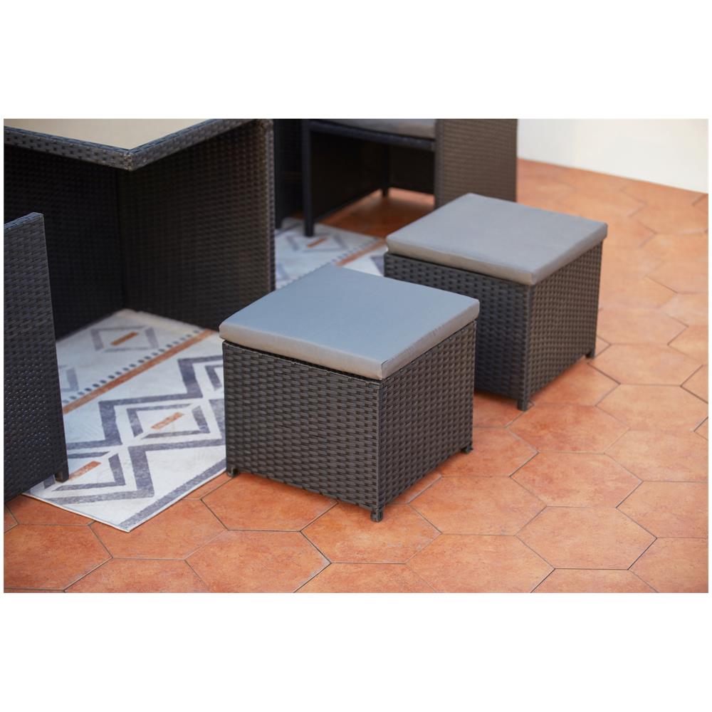 Salotto Da Giardino A Incasso 12 Posti Resina Intrecciata Nero/grigio Monaco - Foto 2