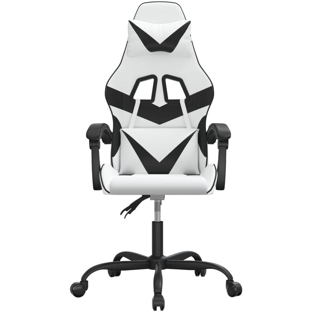 Sedia Da Gaming Girevole Bianco E Nero In Similpelle - Foto 3