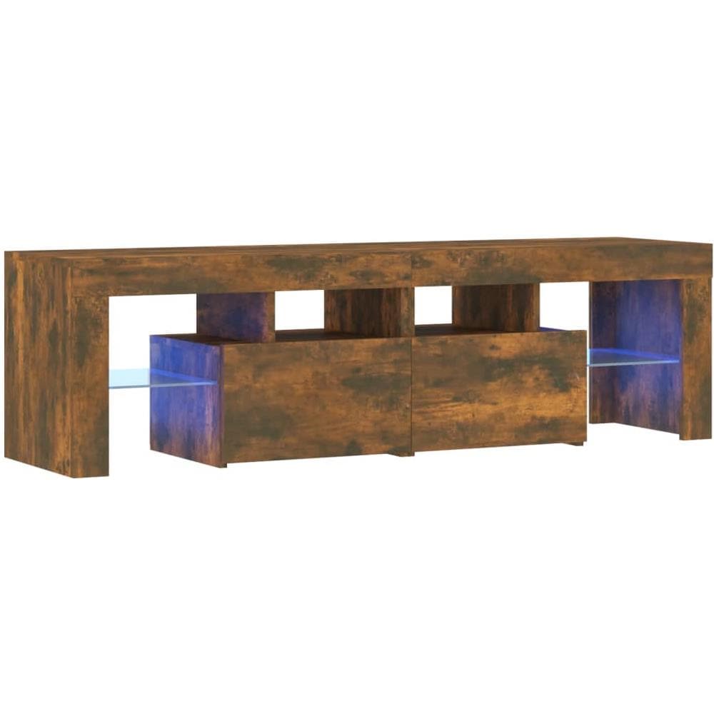 Mobile Porta Tv Con Luci Led Rovere Fumo 60x38,5x48 Cm - Foto 2