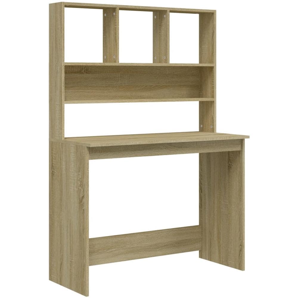 Scrivania Mensole Rovere Sonoma 102x45x148 cm Legno Multistrato - Foto 2