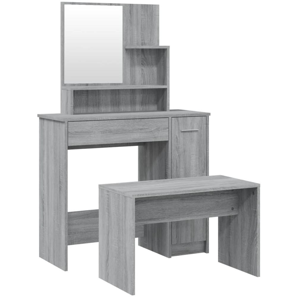 Set Tavolo Da Toeletta Grigio Sonoma 86,5x35x136 Cm - Foto 2