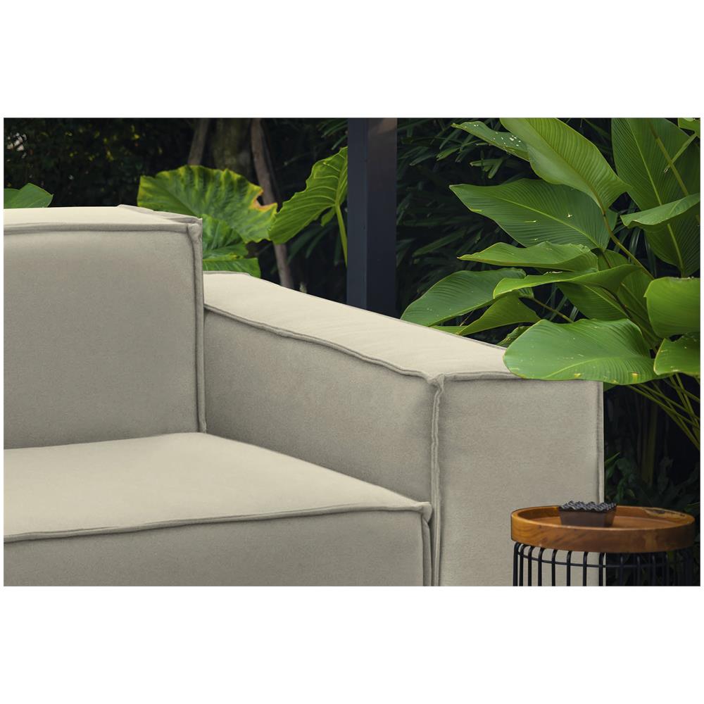 Divano Fisso Simona, Divano Componibile A 3 Posti Lineare, 100% Made In Italy, Sofà Moderno Da Soggiorno In Tessuto, Cm 260x95h70, Beige - Foto 4