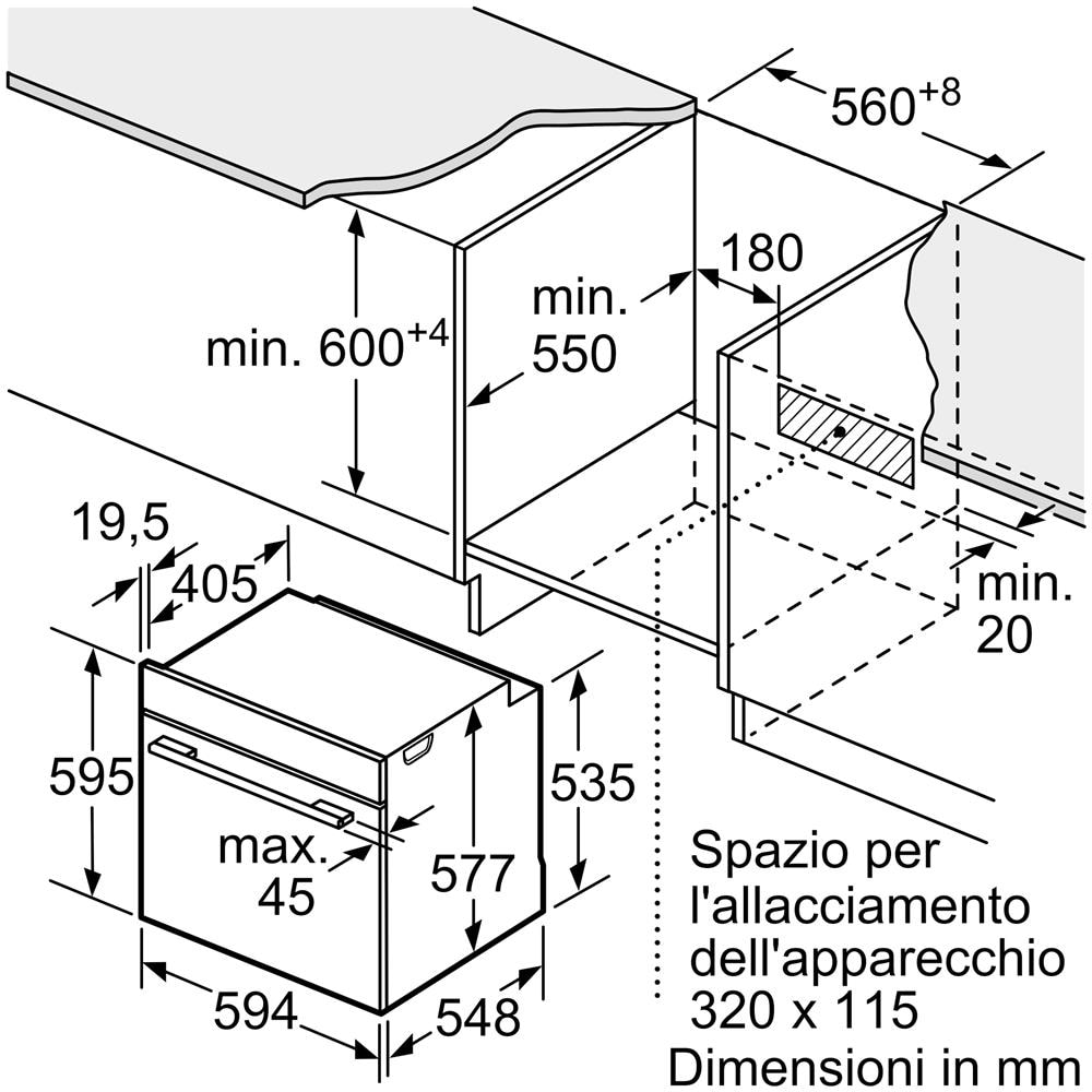 Forno Elettrico da Incasso Serie 8 HBG7764B1 Capacità 71 L Multifunzione Ventilato Potenza 3600 W Colore Nero - Foto 9