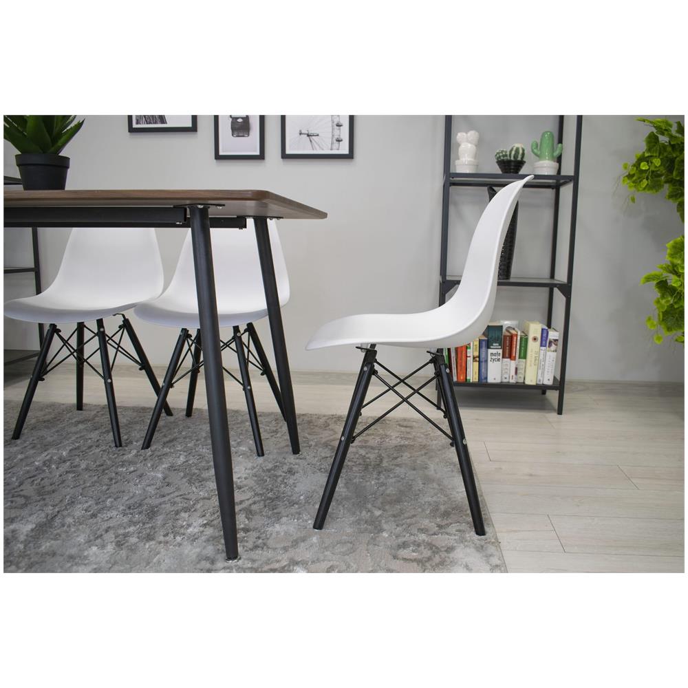 Sedia ergonomica OSAKA con gambe bianche e nere per soggiorno x2 - Foto 10