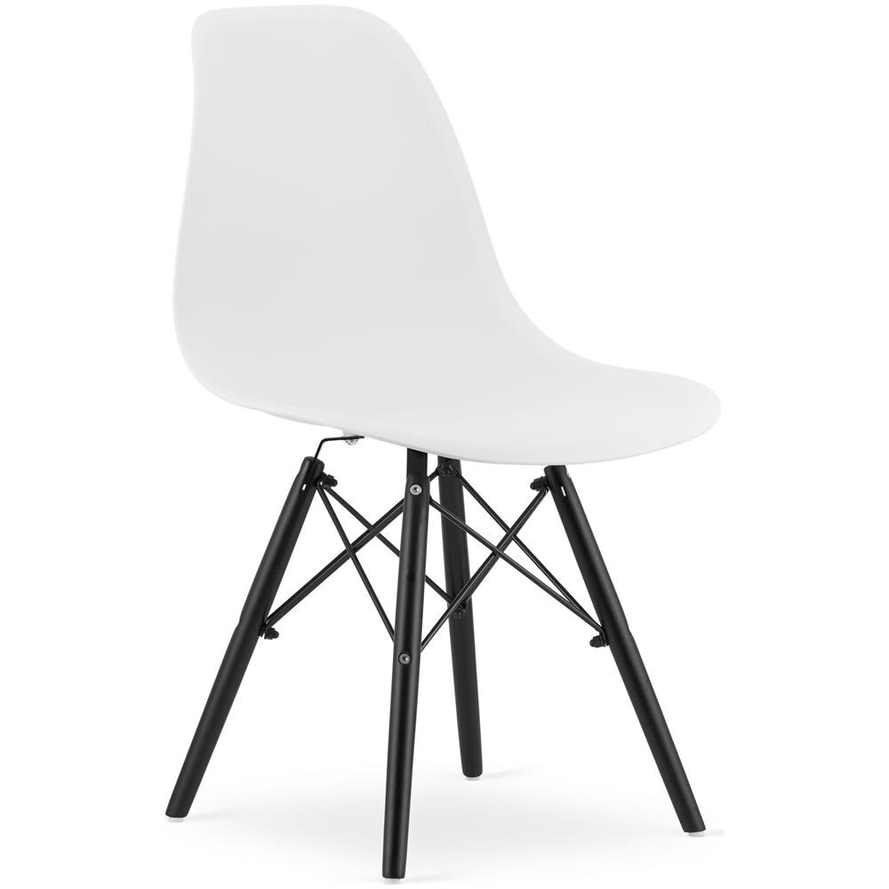 Sedia ergonomica OSAKA con gambe bianche e nere per soggiorno x2 - Foto 2