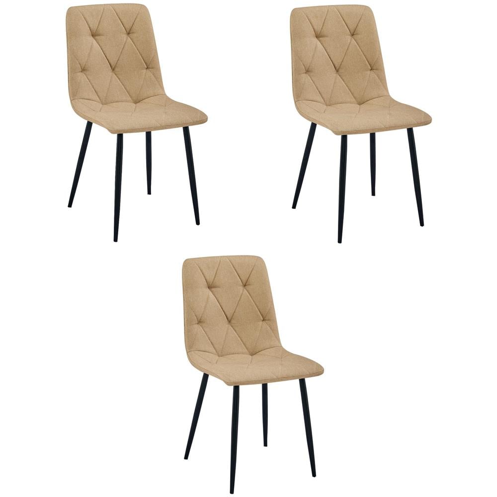 Sedia imbottita VALORA TYRA - Elegante marrone per soggiorno, cucina x 3 - Foto 1