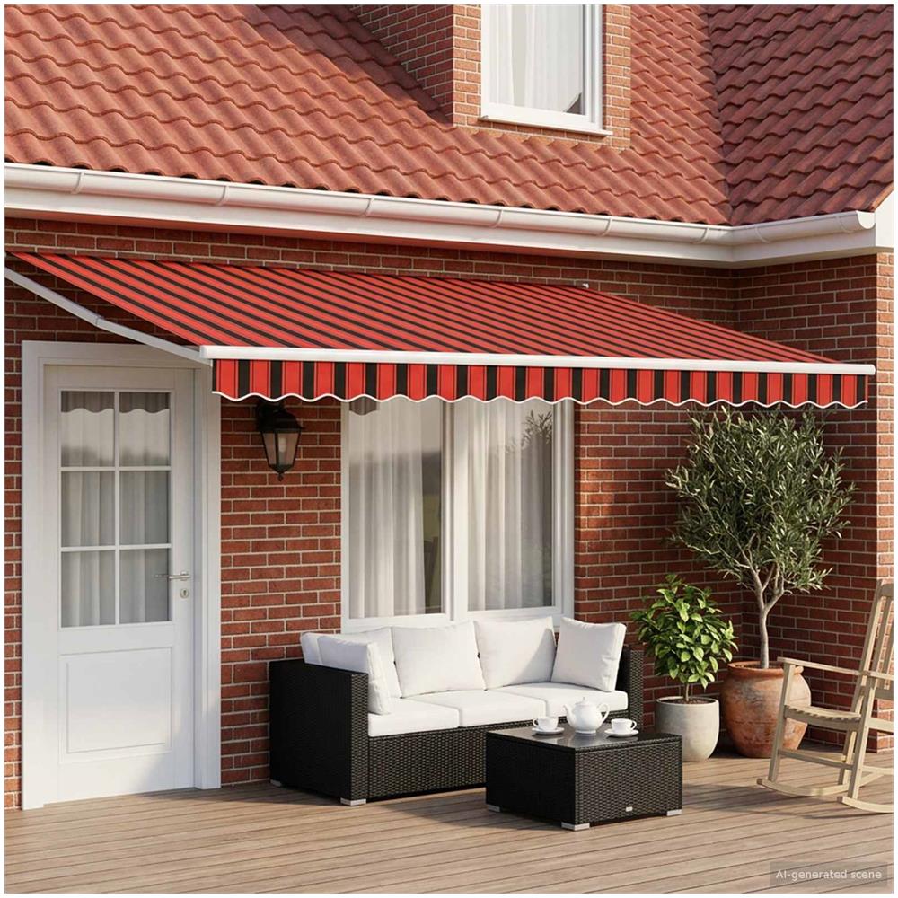 Tenda retrattile manuale con LED Arancione e Marrone 4,5 × 3 m - Foto 2