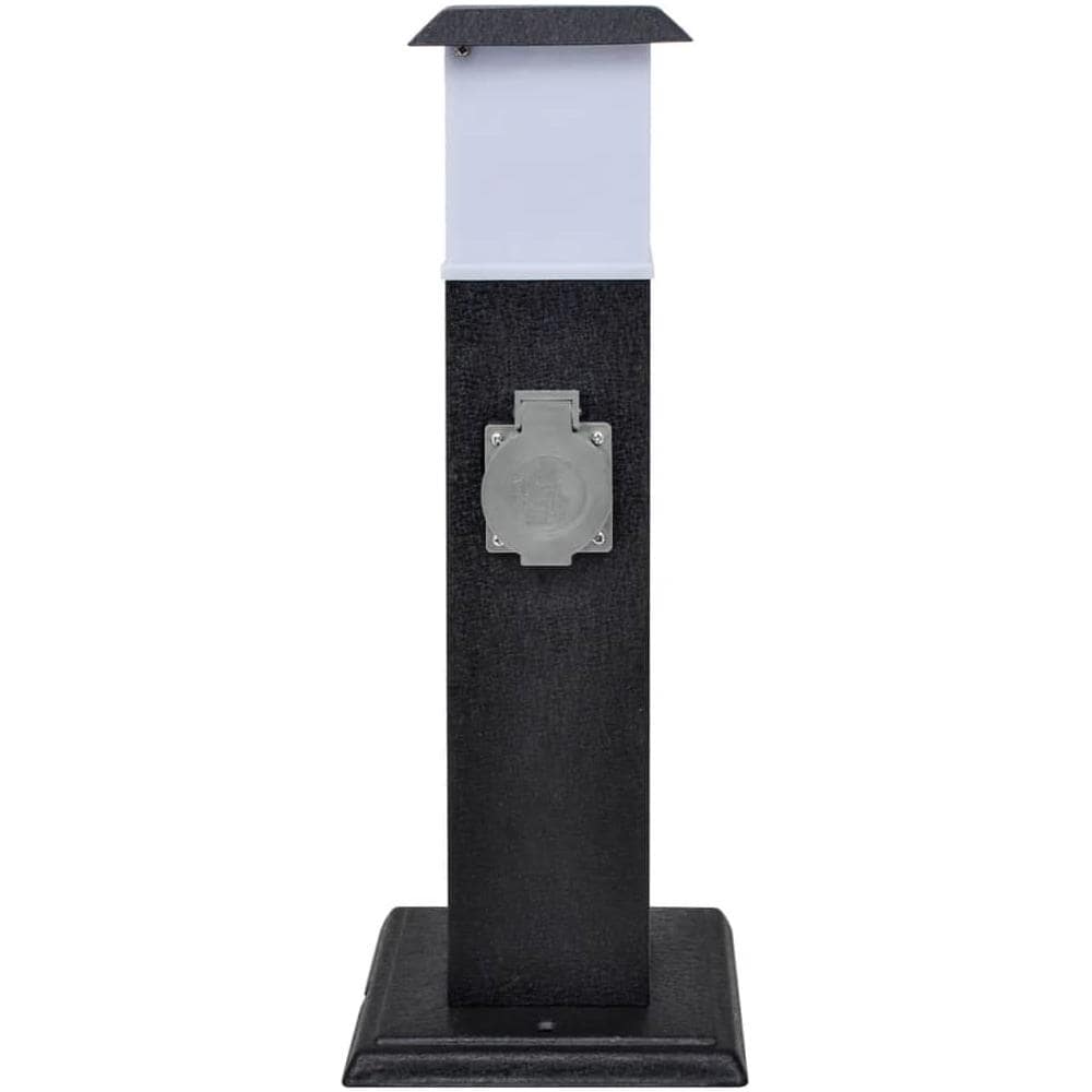 Presa Elettrica Da Giardino A Pilastro Nero Con Luce - Foto 2