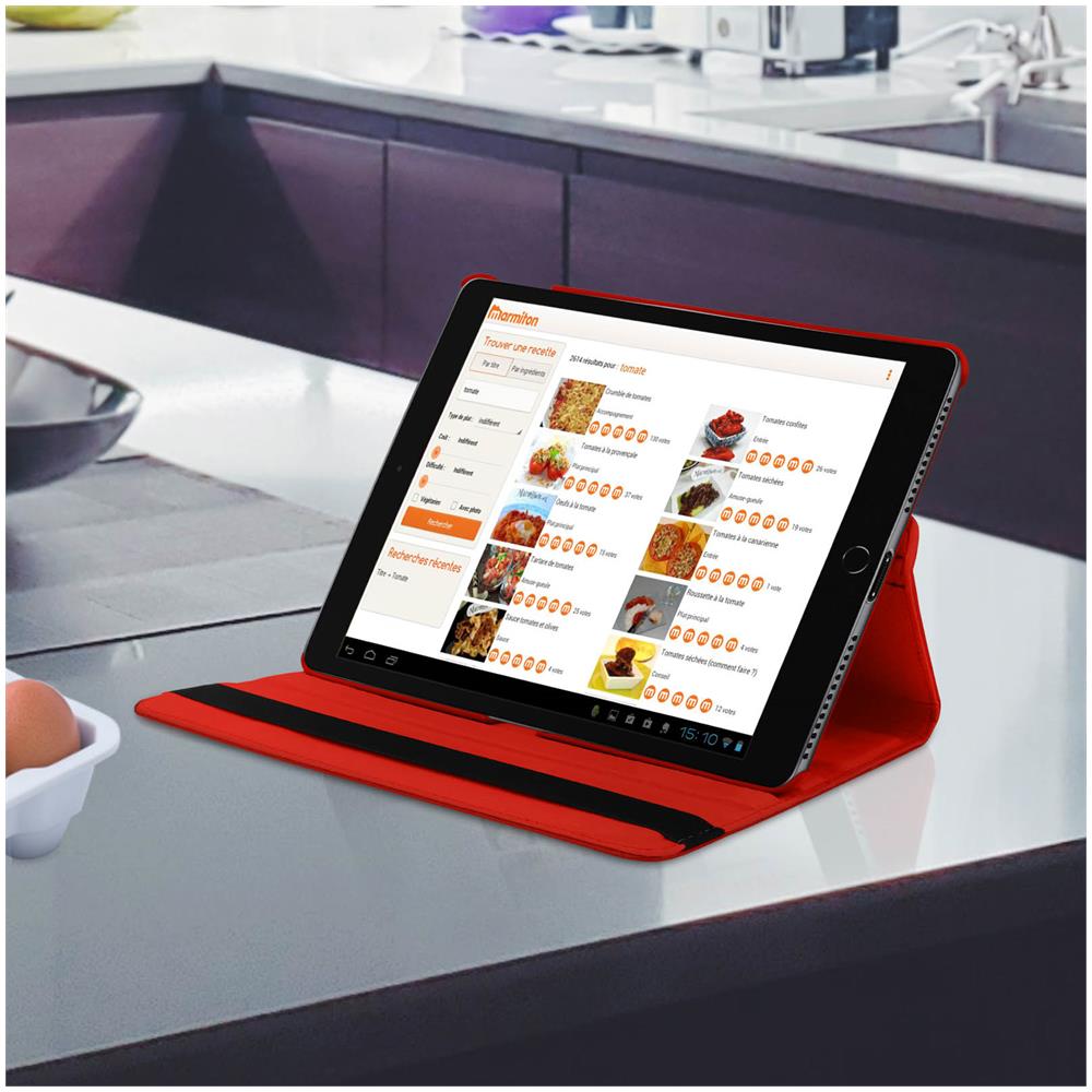 Custodia Ipad 9 2021 Ipad 8 2020 Ipad 7 2019 Supporto Regolabile 360° - Rosso - Foto 5