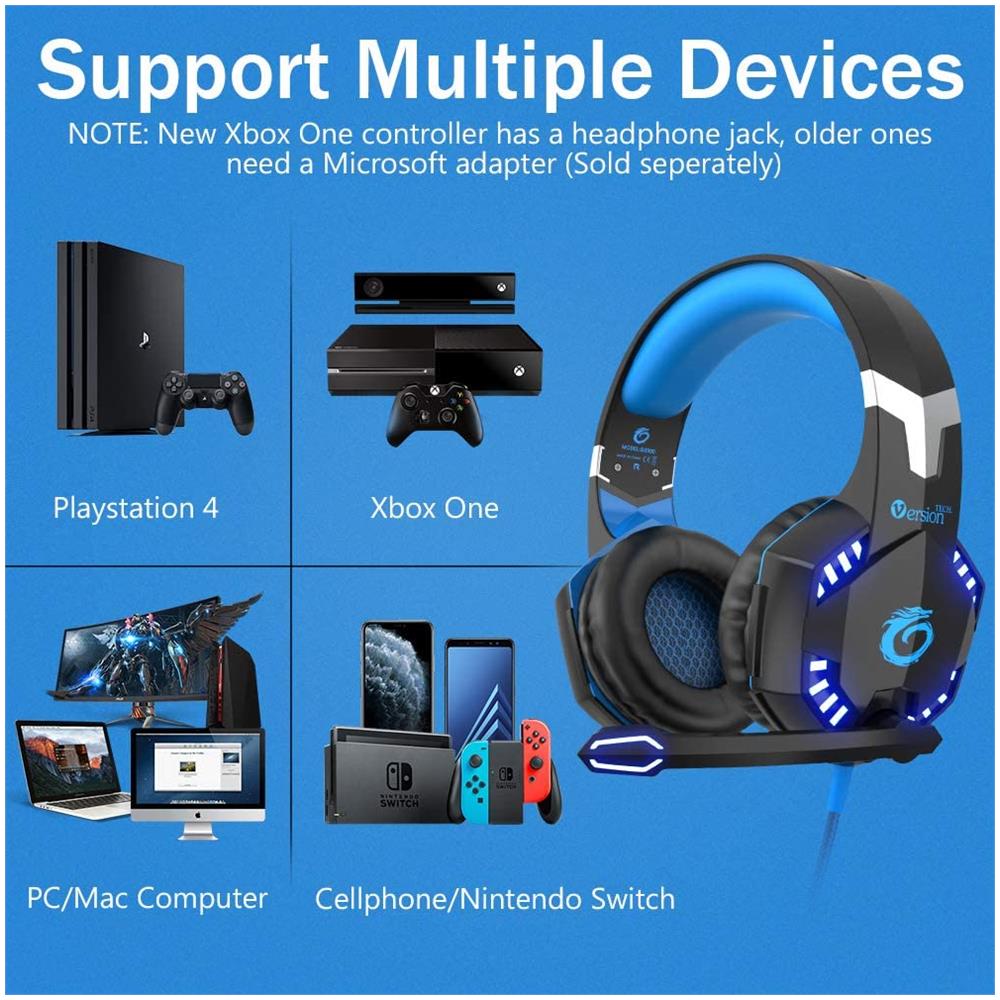 KOTION EACH - Cuffie Kotion Each G2000 Per Ps4, Pc, Xbox One, Led Light For  Mac Laptop Blu - ePRICE