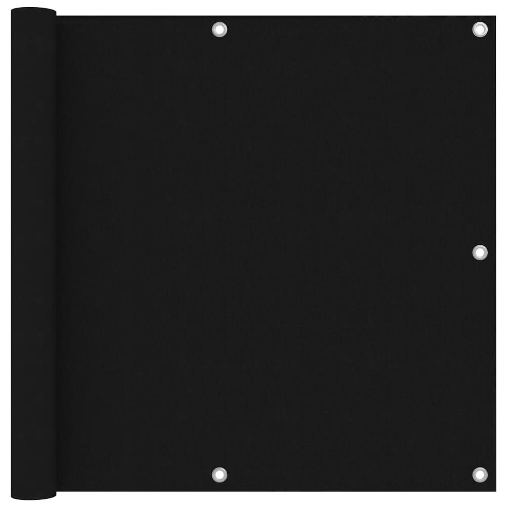 Paravento Balcone Nero 90x400 cm in Tessuto Oxford - Foto 1