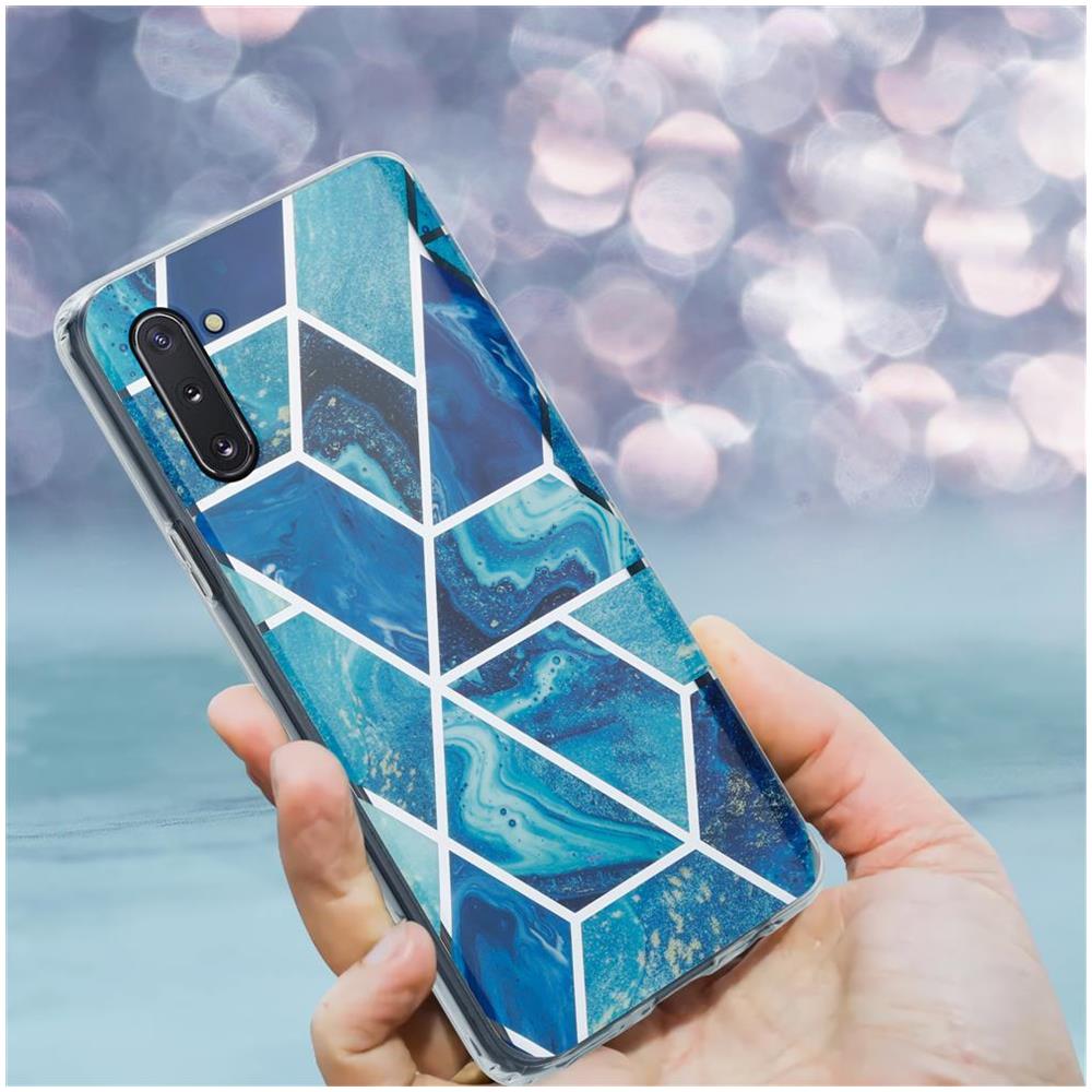 Custodia Compatibile Con Samsung Galaxy Note 10 In Marmo Blue Wave No. 13 - Coperchio Protettivo In Silicone Tpu Con Motivo A Mosaico - Foto 8
