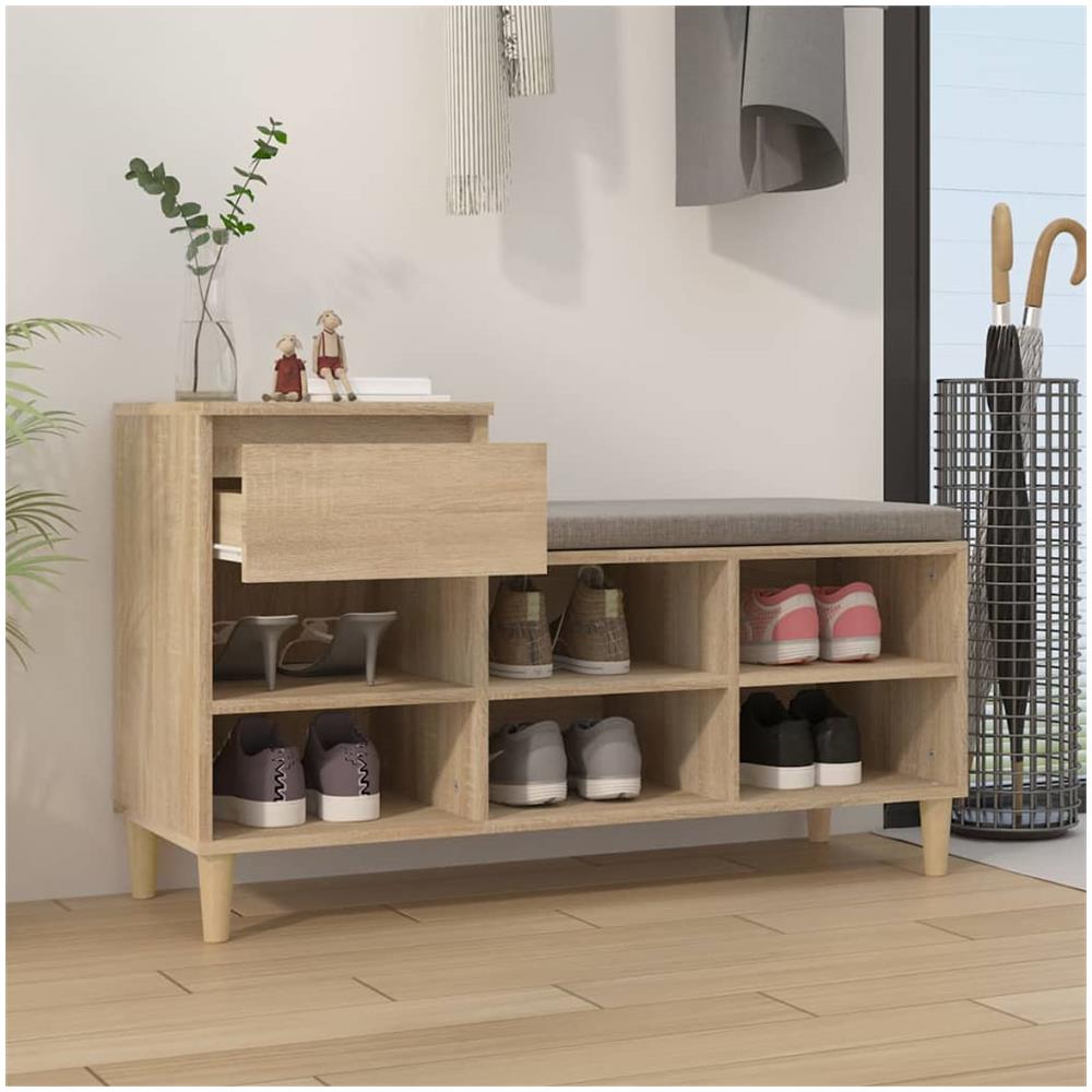 Scarpiera Rovere Sonoma 102x36x60 Cm In Legno Multistrato - Foto 3