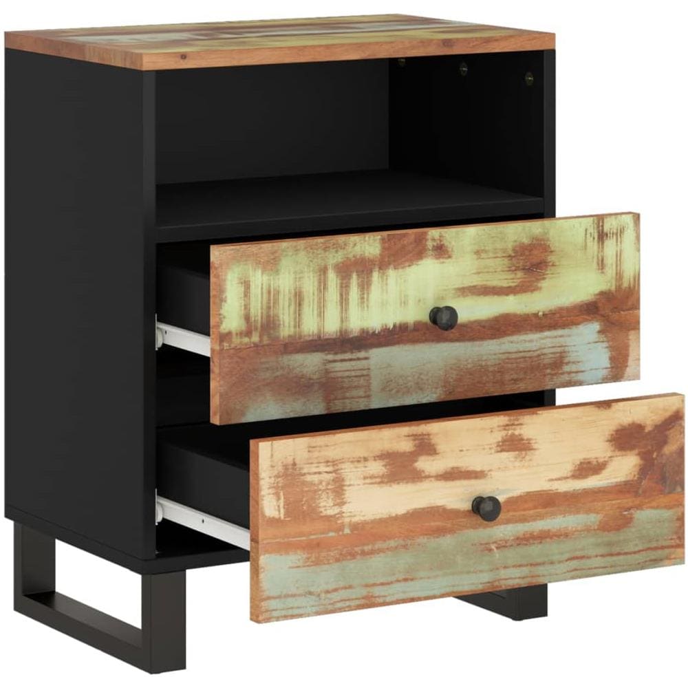 Comodino 50x33x62cm Legno Massello Recupero E Legno Multistrato - Foto 3