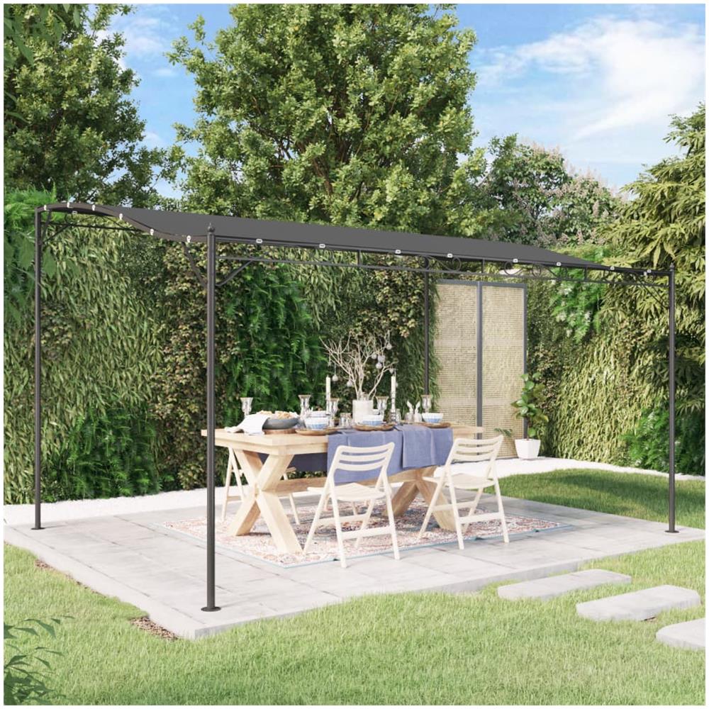 Tettoia Antracite 4x3 M 180 G /m Tessuto E Acciaio - Foto 1