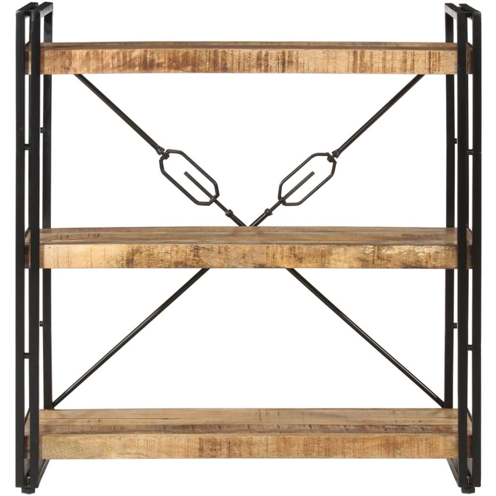 Libreria 3 Livelli 77x30x80 Cm Legno Massello Di Mango E Ferro - Foto 2