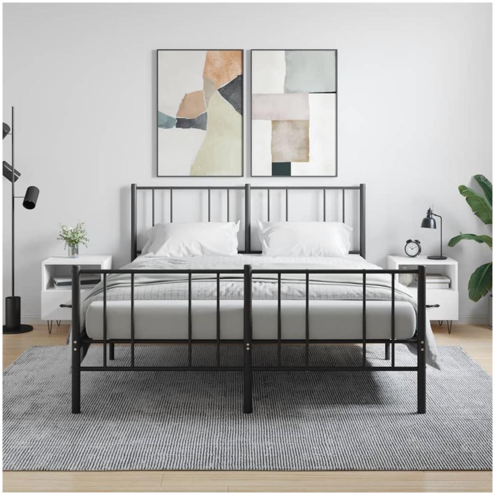 Comodini 2 Pz Bianco Lucido 40x35x47,5 Cm In Legno Multistrato - Foto 1