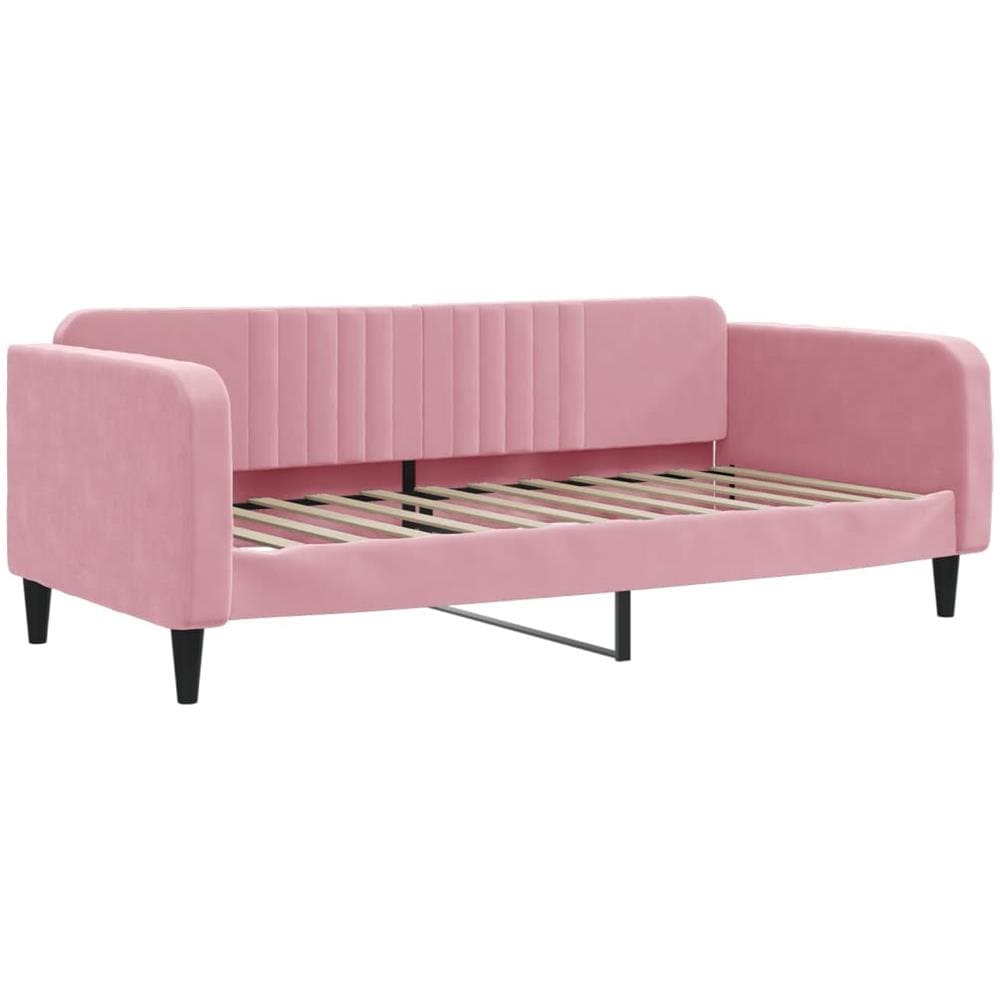 Letto Da Giorno Rosa 90x200 Cm In Velluto - Foto 1