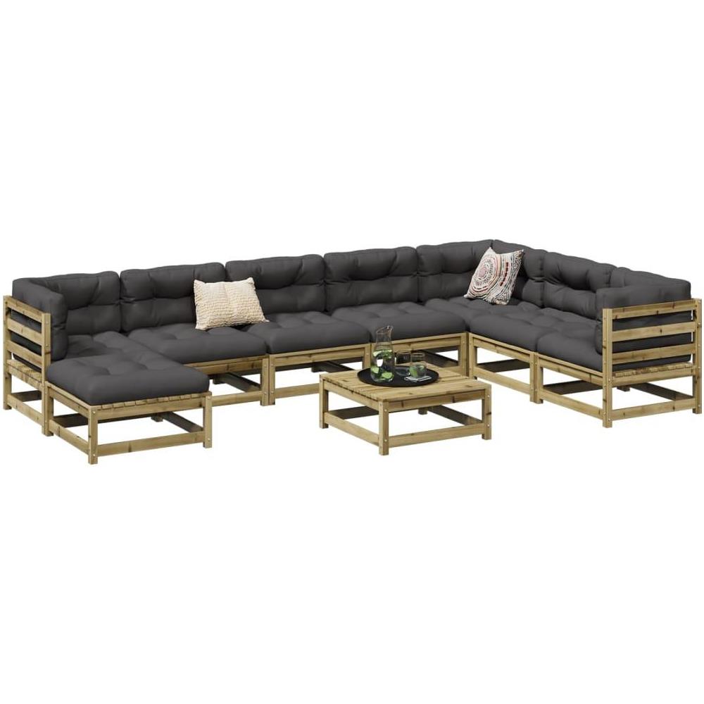 Set Divani da Giardino 9pz con Cuscini Legno Impregnato di Pino - Foto 2