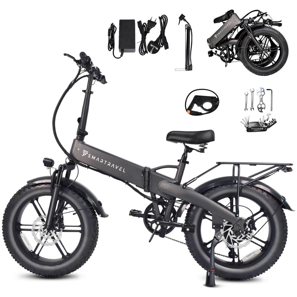 M6 E-bike Pieghevole - Ruota Larga 20''x4.0'' 48v 15ah Autonomia 45-55km Motore 250w Shimano 7v Freni Idraulici - Foto 1