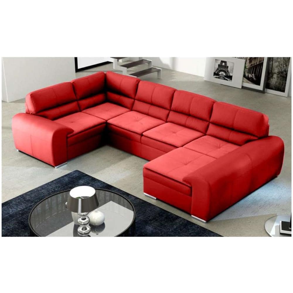 JUSTyou - Omega Duo Divano A U Finta Pelle Rosso - ePrice JUSTyou - Omega Duo Divano A U Finta Pelle Rosso - ePrice