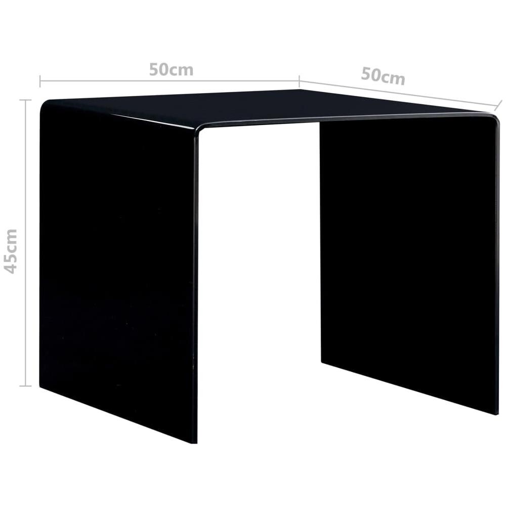 Tavolino Da Caffè Nero 50x50x45 Cm In Vetro Temperato - Foto 5