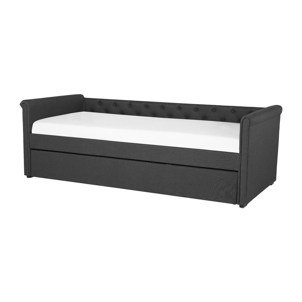 Letto Da Giorno In Tessuto Grigio Scuro 80x200cm Libourne - Foto 2