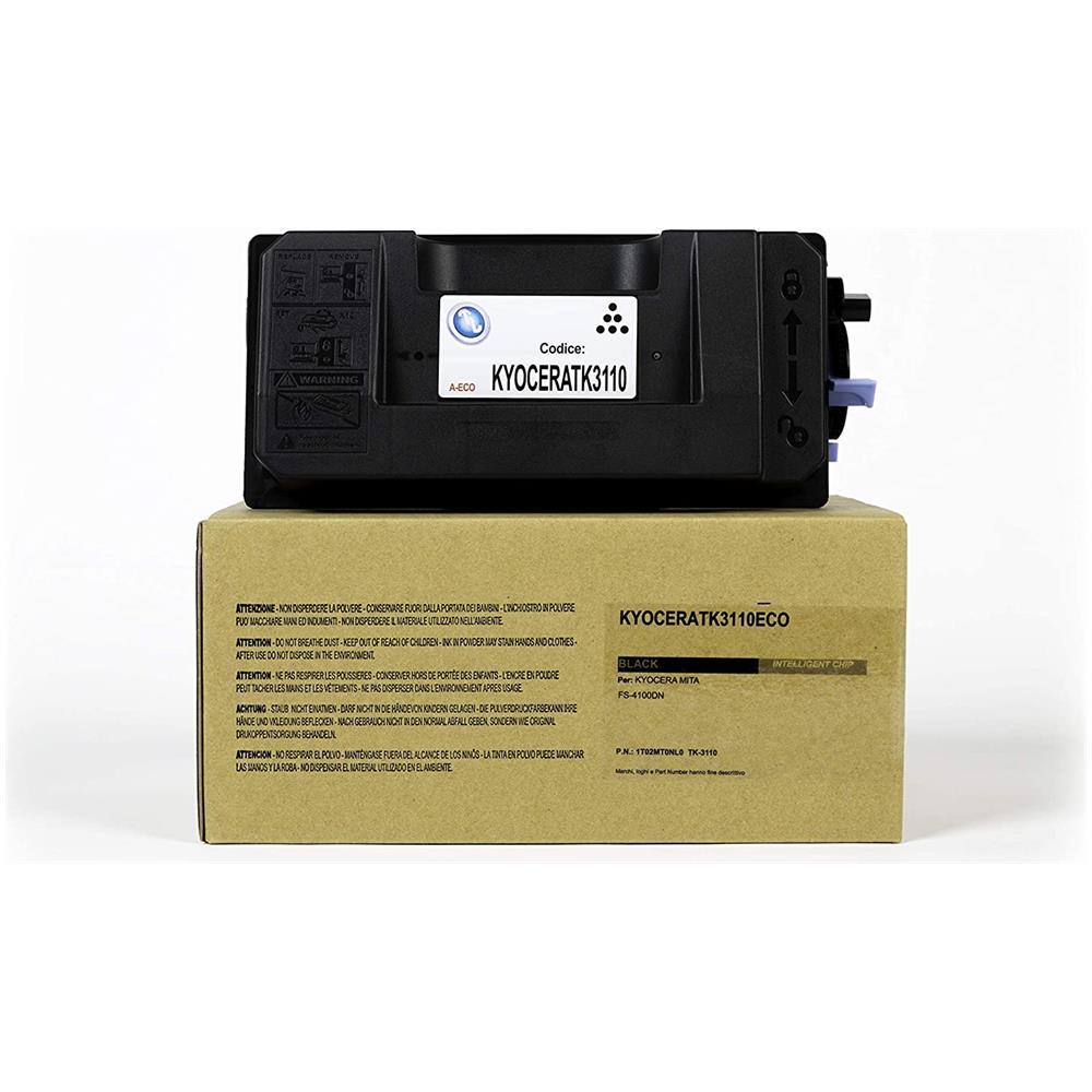 TONER COMPATIBILE - Kyocera Tk-3110 Eco Nero 1t02mt0nl0 Per Fs-4100dn Fornito Di Intelligent Chip Capacità 15500 Copie Made In Italy - Foto 1