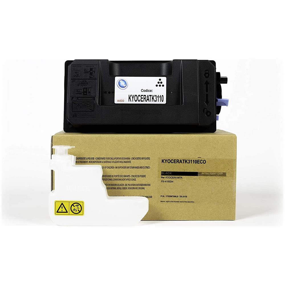 TONER COMPATIBILE - Kyocera Tk-3110 Eco Nero 1t02mt0nl0 Per Fs-4100dn Fornito Di Intelligent Chip Capacità 15500 Copie Made In Italy - Foto 2