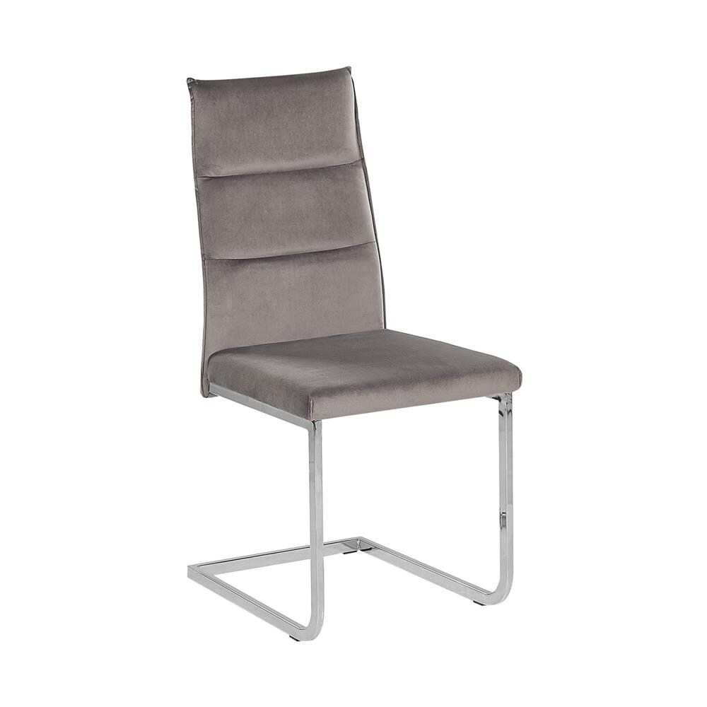 Set Di 2 Sedie Da Pranzo In Velluto Grigio Rockford - Foto 2