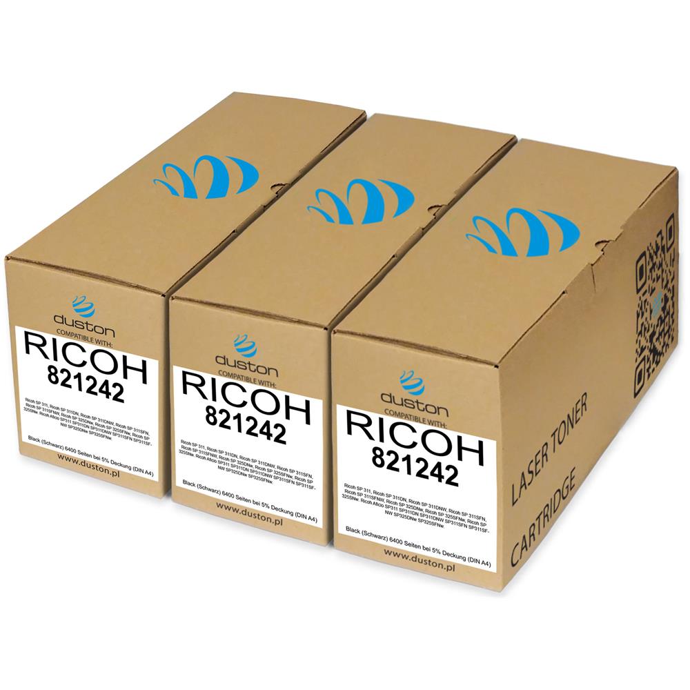 TONER COMPATIBILE - 3x 821242 Negro Compatible Con Ricoh Sp311 - Foto 1