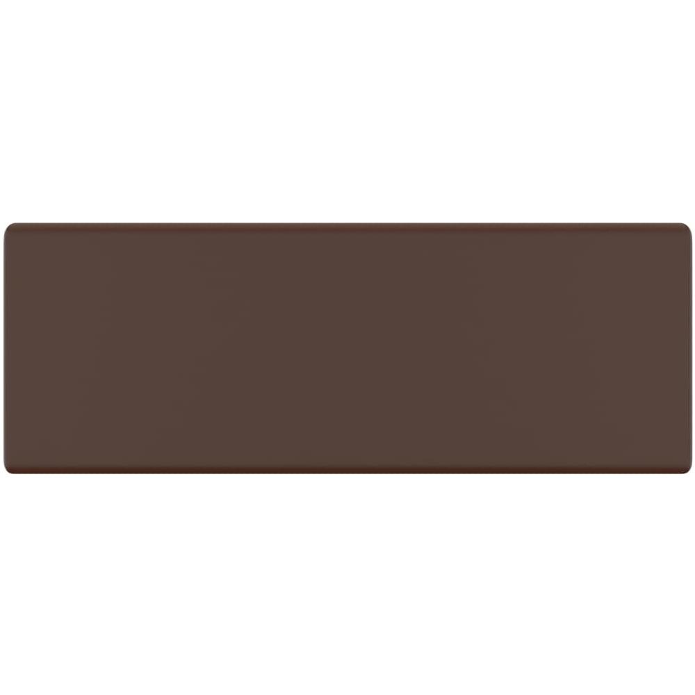 Lavabo Troppopieno Cubico Marrone Scuro Opaco 41x41cm Ceramica - Foto 2