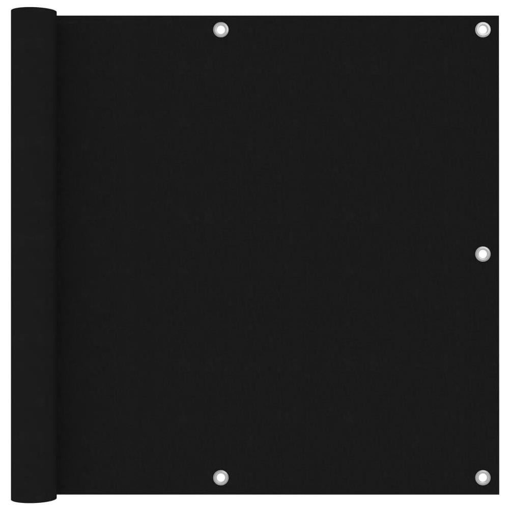 Paravento da Balcone Nero 90x500 cm in Tessuto Oxford - Foto 1