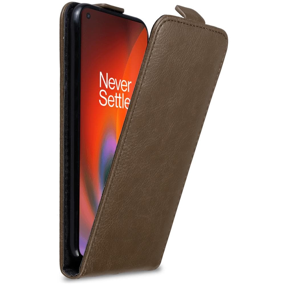 Custodia Compatibile Con Oneplus Nord 2 5g In Bruno Caffè - Coperchio Protettivo In Design Flip Con Chiusura Magnetica - Foto 1