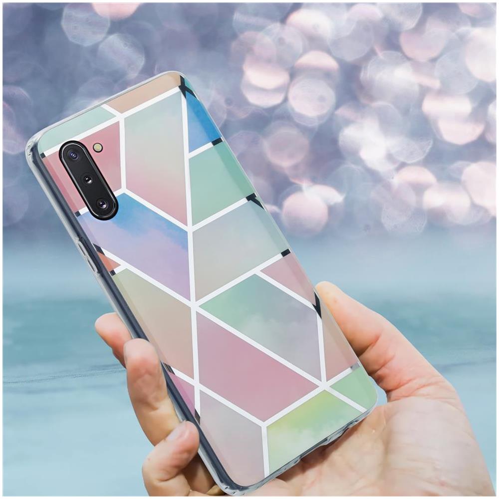 Custodia Compatibile Con Samsung Galaxy Note 10 In Marmo Arcobaleno No. 11 - Coperchio Protettivo In Silicone Tpu Con Motivo A Mosaico - Foto 8