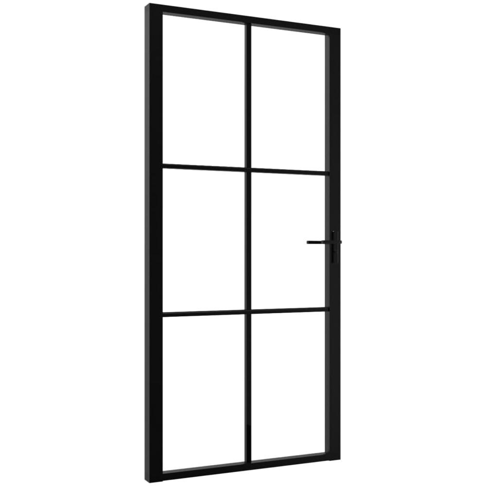 Porta da Interno ESG Vetro e Alluminio 102,5x201,5 cm Nera - Foto 1
