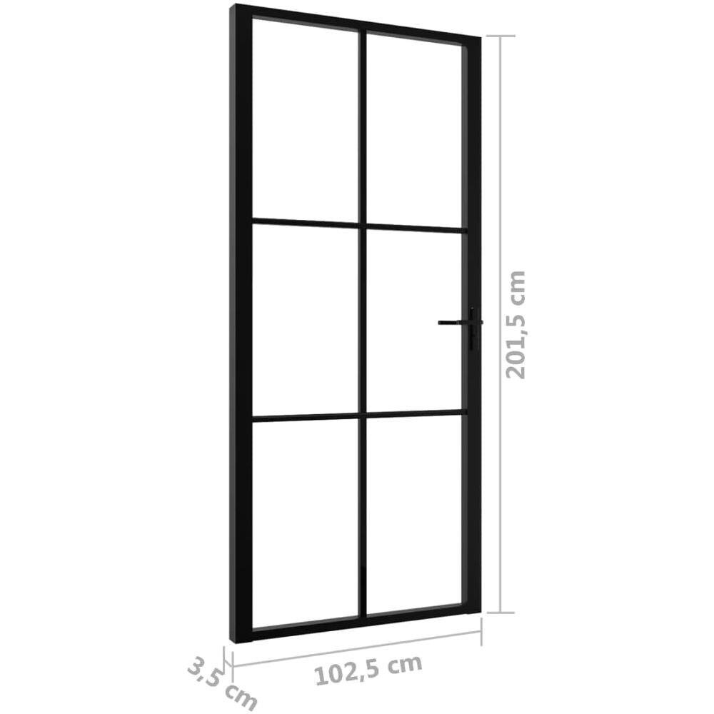 Porta da Interno ESG Vetro e Alluminio 102,5x201,5 cm Nera - Foto 5