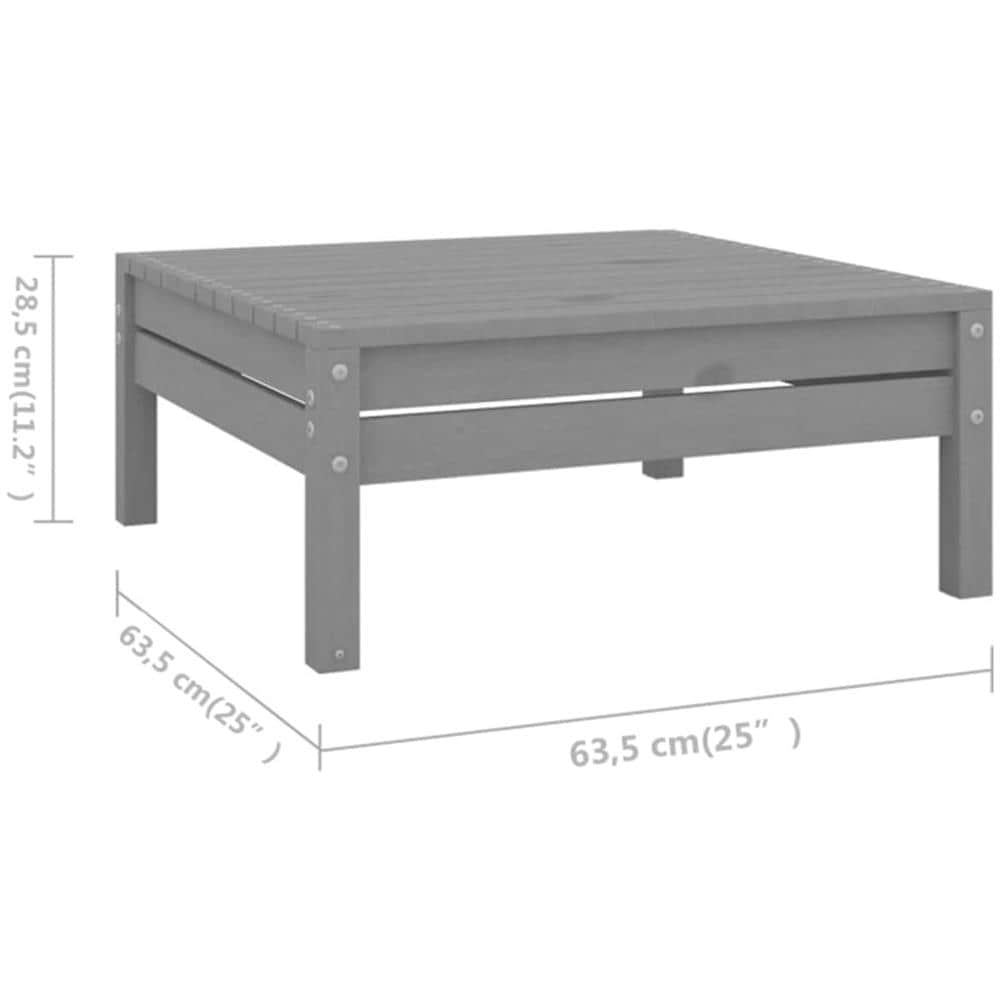 Set Salotto da Giardino 6 pz in Legno Massello di Pino Grigio - Foto 2