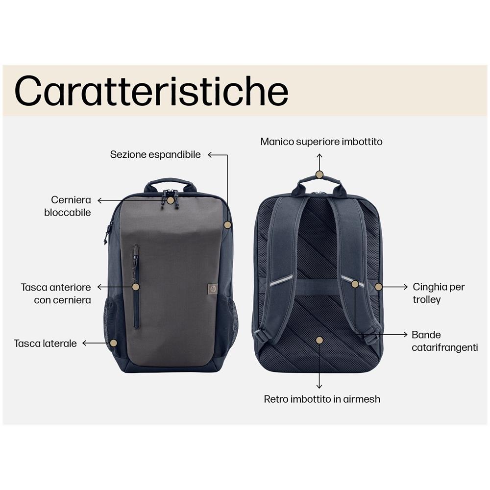 Zaino Travel per Notebook fino a 15,6" Capacità 18 Litri Realizzato con Plastica Riciclata Colore Iron Grey - Foto 10