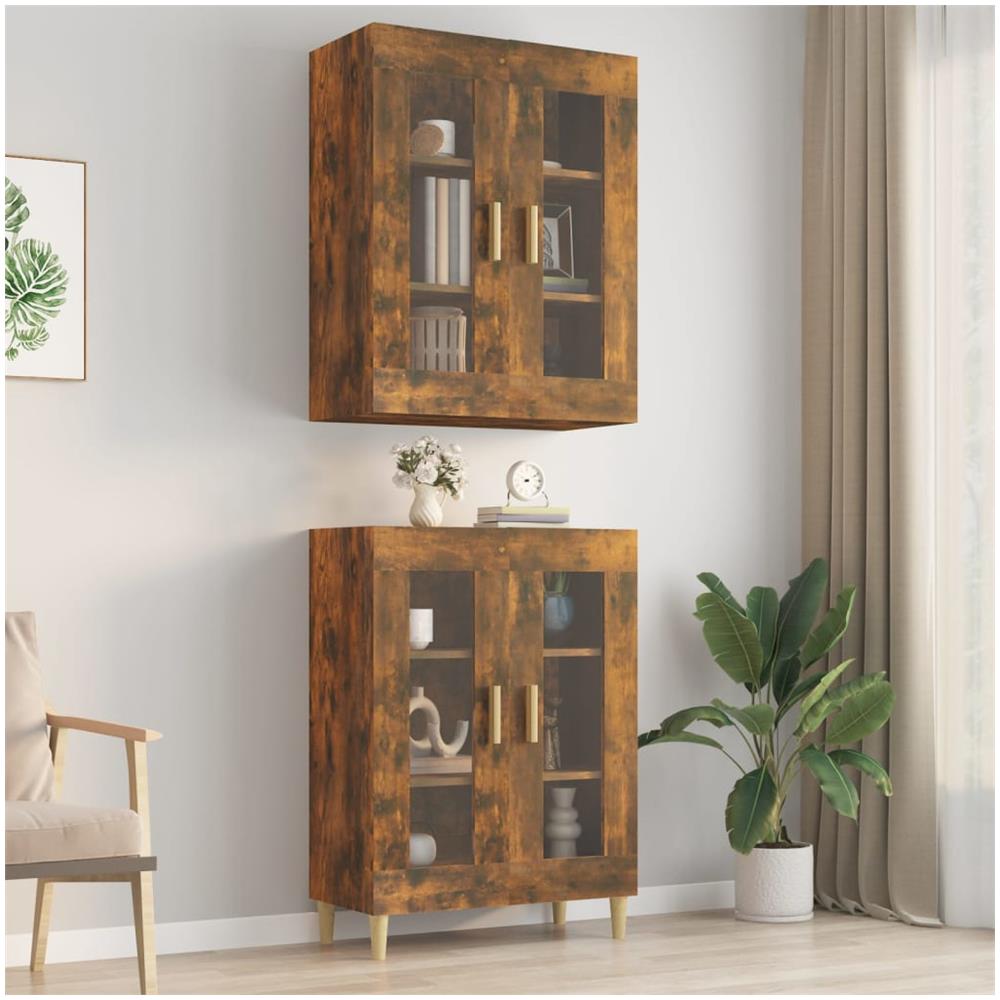 Armadietto Pensile A Parete Rovere Fumo 69,5x34x90 Cm - Foto 1