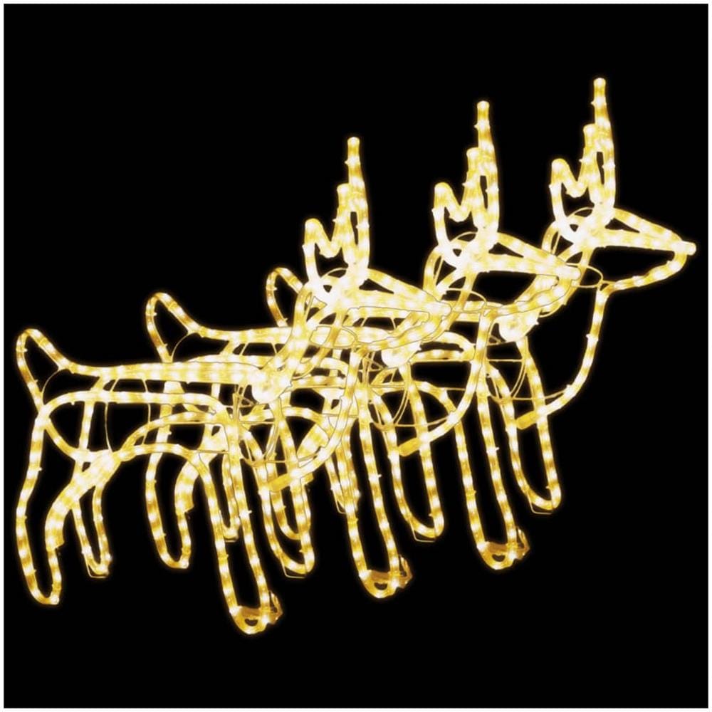 Figure Natalizie Renne 3 Pz Bianco Caldo 60x30x60 Cm - Foto 2