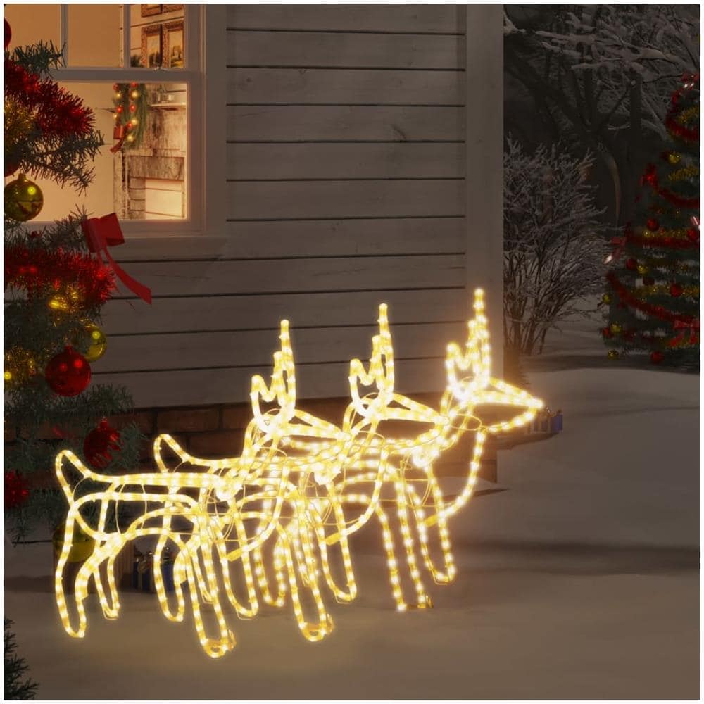 Figure Natalizie Renne 3 Pz Bianco Caldo 60x30x60 Cm - Foto 1