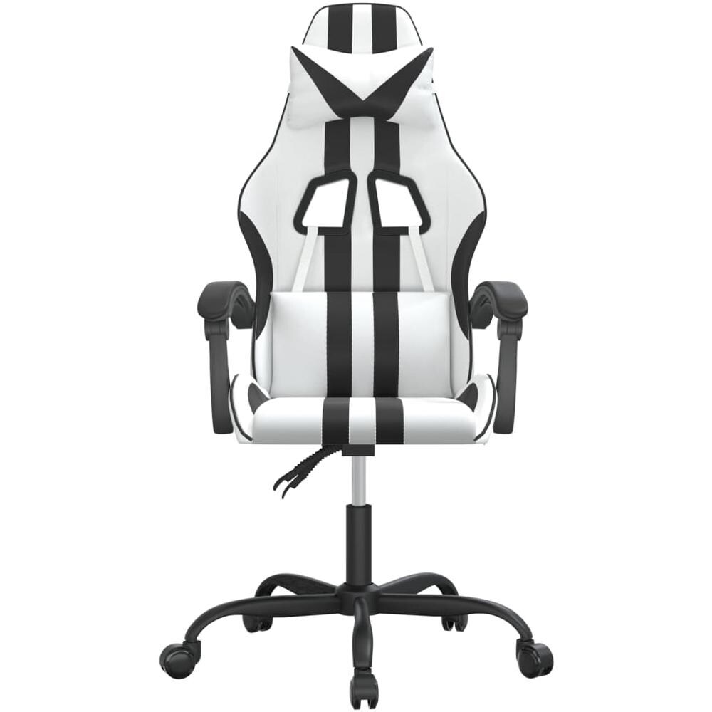 Sedia Da Gaming Girevole Bianco E Nero In Similpelle - Foto 3