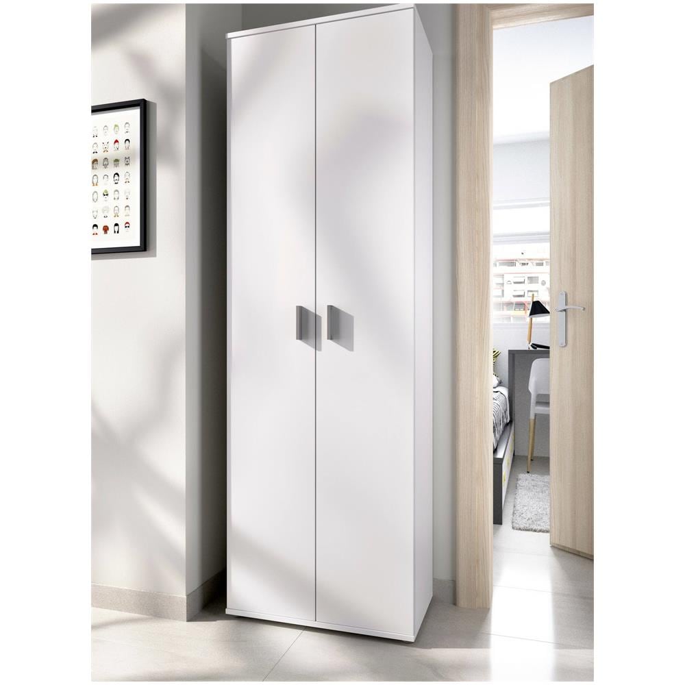 Armadio Multiuso Suretta, Mobile Multifunzione Portaoggetti, Guardaroba A 2 Ante, 61x35h190 Cm, Bianco - Foto 1