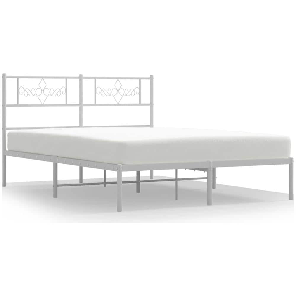 Giroletto Con Testiera Metallo Bianco 150x200 Cm - Foto 2