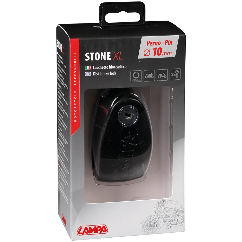 Stone Xl, Lucchetto Bloccadisco - Perno ? 10 Mm - Nero - Foto 2